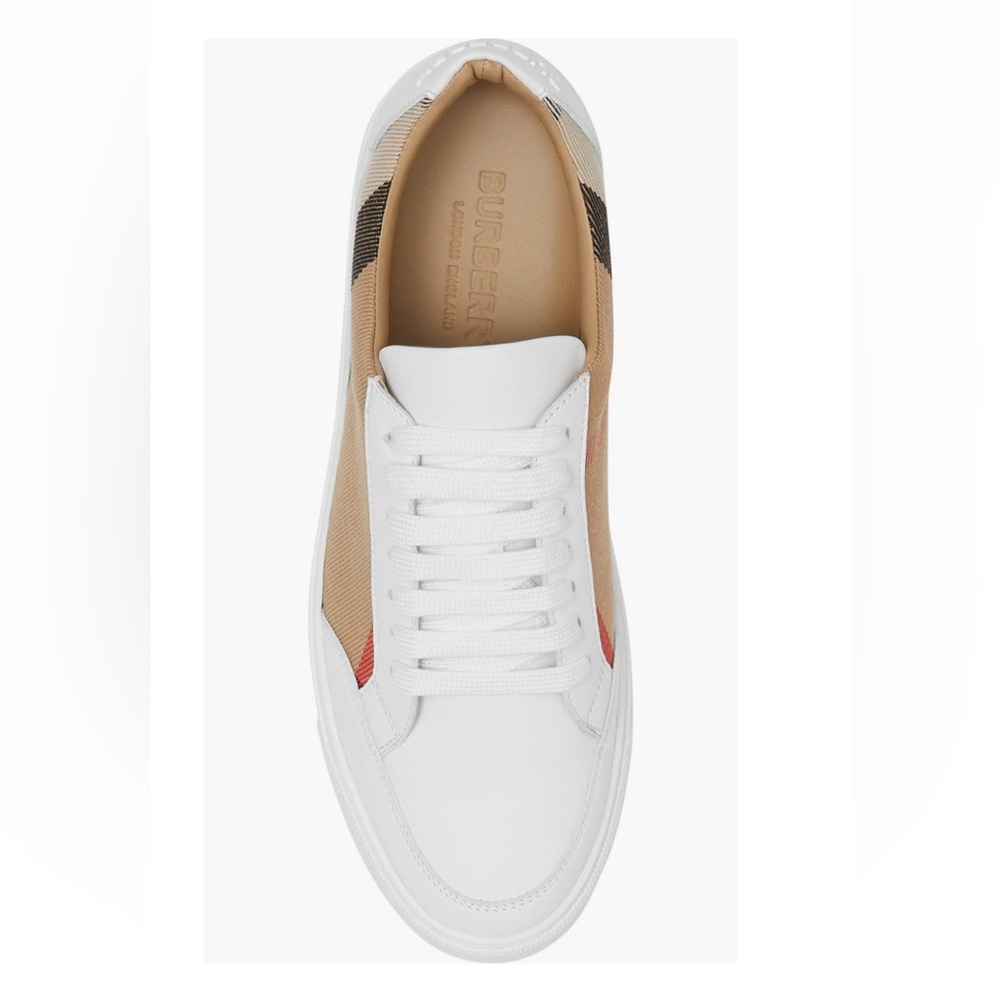 Burberry House Check and Leather Sneakers - Picture 4 of 16